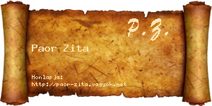 Paor Zita névjegykártya